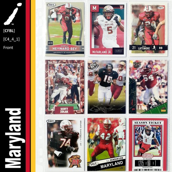 NCAA Other - Maryland Terrapins 9 Card Lot [CFBL] [C4_4_1]